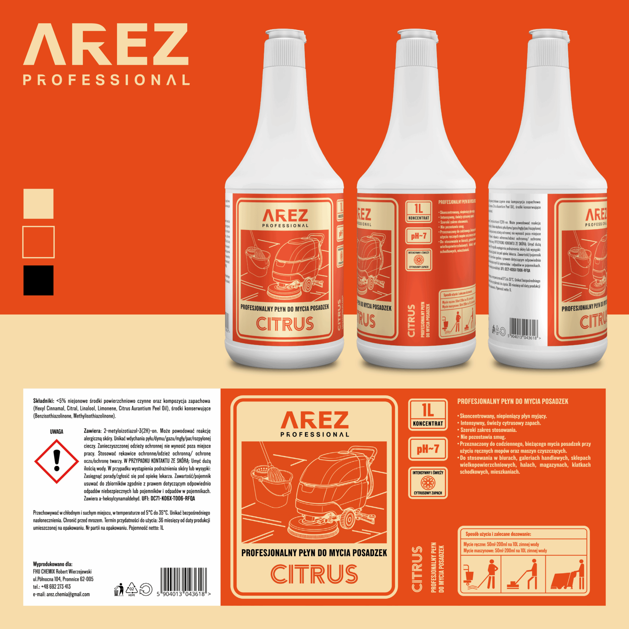 Profesjonalny płyn do mycia posadzek CITRUS - obrazek 2