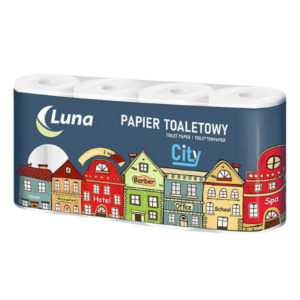 Luna City Papier Toaletowy Miękki Delikatny Dwie Warstwy Wytrzymały 8 Rolek